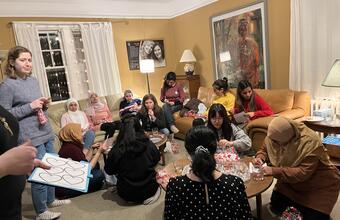 People gathered in room