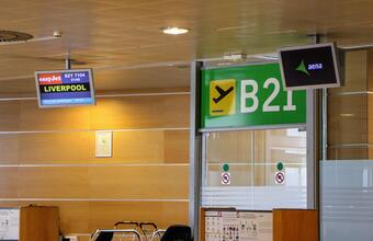 A gate at an airport.