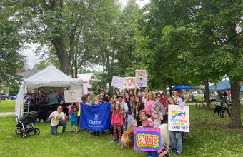 People celebrating at Kingston Pride.