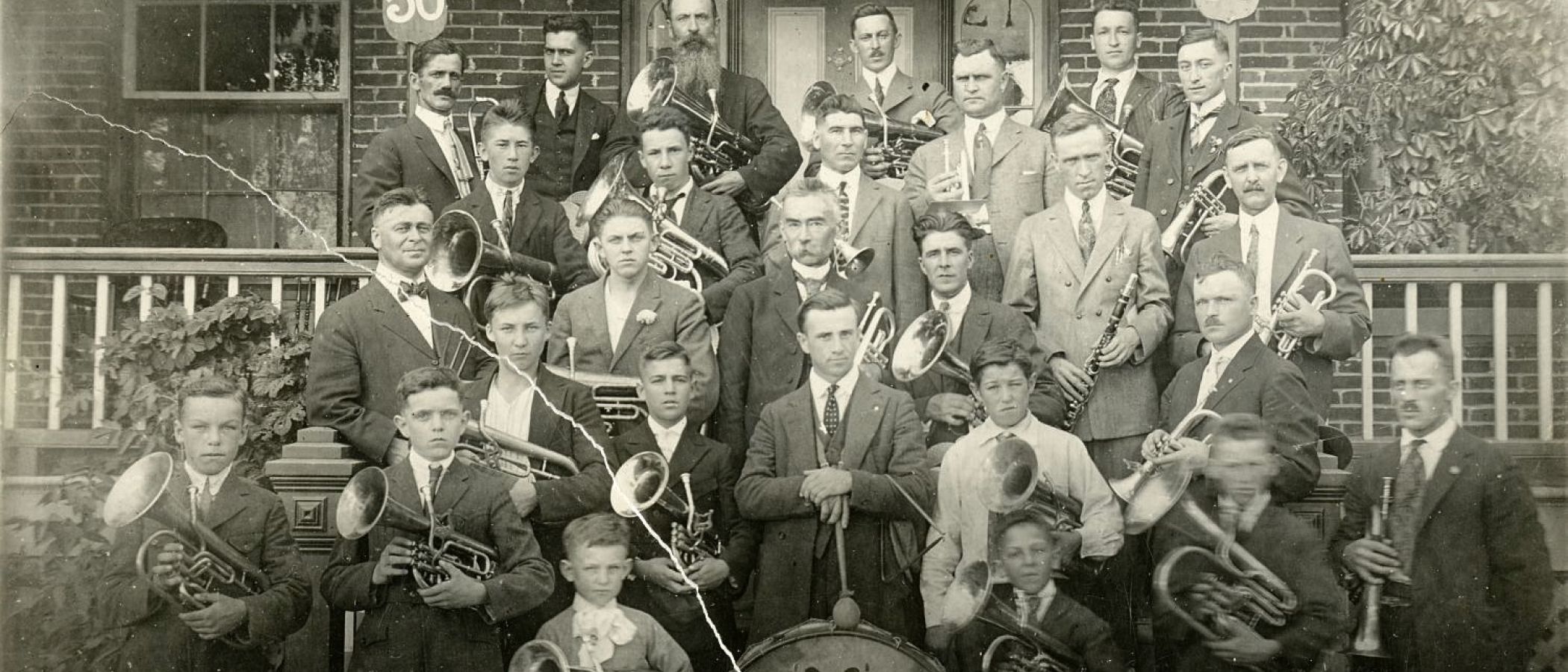 Image of a photograph of The Ville-Marie brass band, circa 1922 