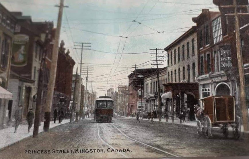 An image of Princess Street in Kingston from the early 1900s