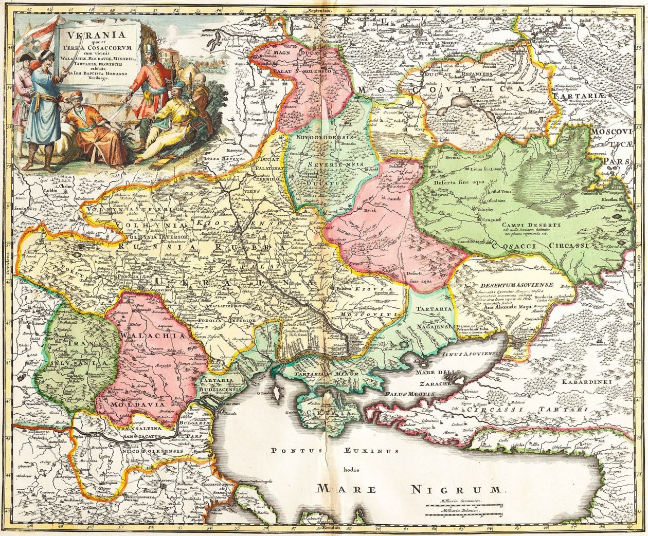 Ukrania quae et Terra Cosaccorum cum vicinis Walachiae, Moldoviae, Johann Baptiste Homann (Nuremberg, 1720). 