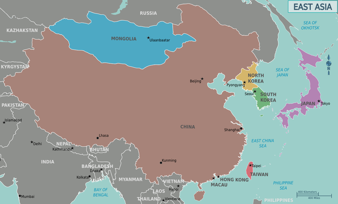 A map of East Asia