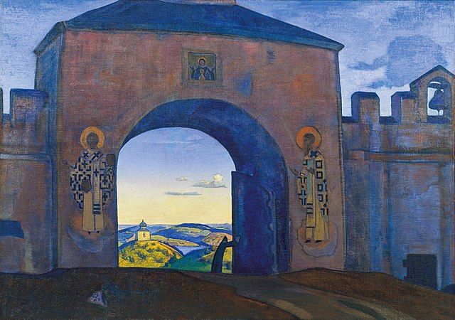 And We are Opening the Gates, N. Roerich (Saint-Petersburg 1874— 1947 Naggar - 1947) – painter (Russian), 1922