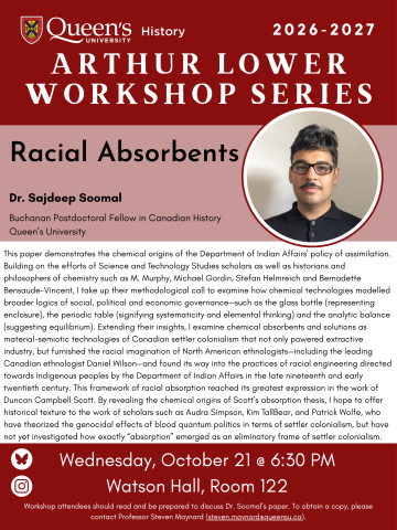 Poster for Sajdeep Soomal's Talk and Workshop