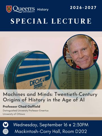 Poster for Chad Gaffield's Lecture