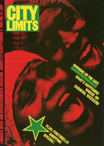 Front cover of City Limits, August 27-September 2, 1982. Photo: Paul Trevor; design: David King. 