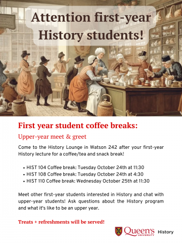 An image of the event poster featuring a historic coffee house 