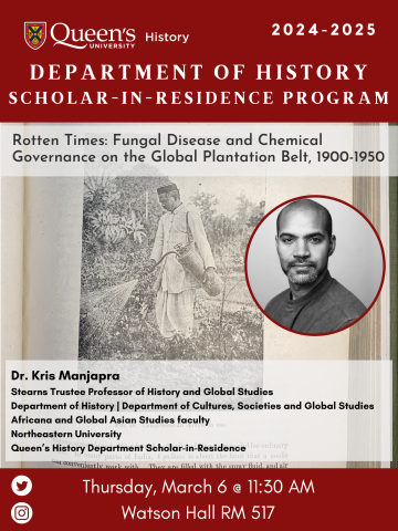 Poster for Rotten Times, a talk by Dr. Kris Manjapra