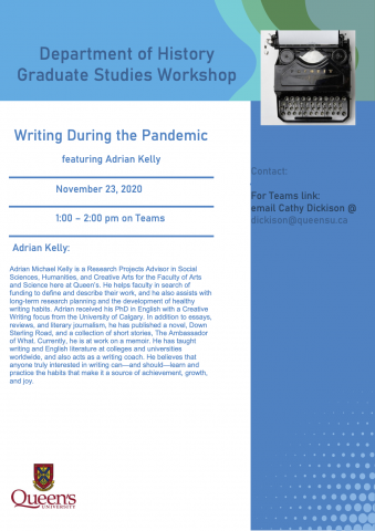 Poster for Writing During the Pandemic