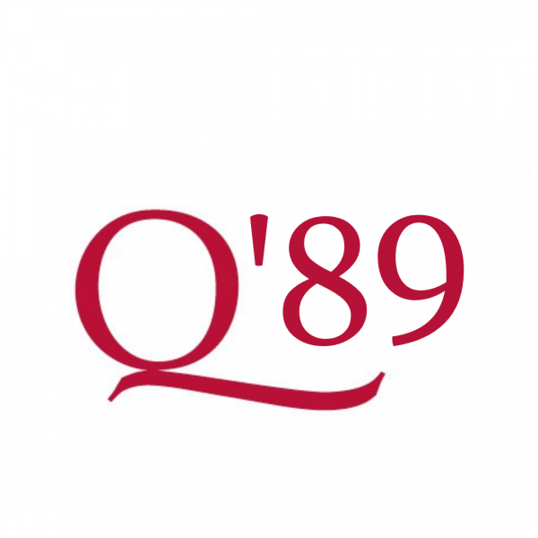 An image of the Queen's red Q beside graduating year 1989