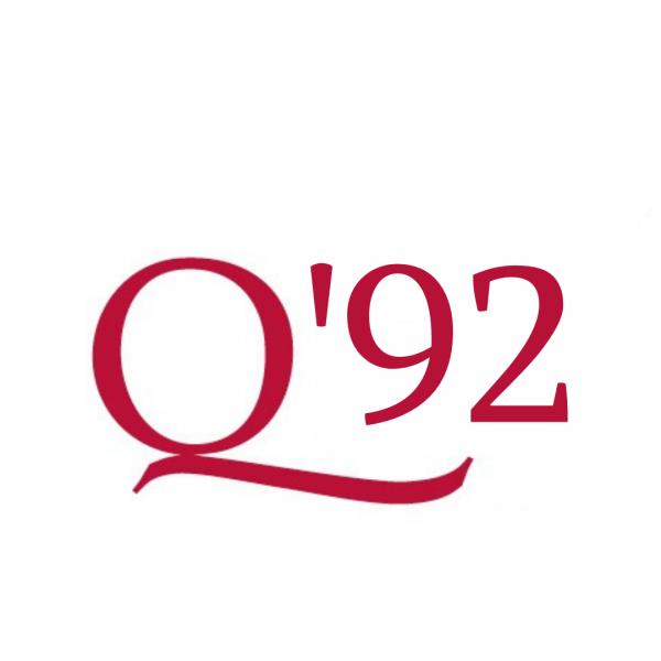 An image of the Queen's red Q beside graduating year 1992