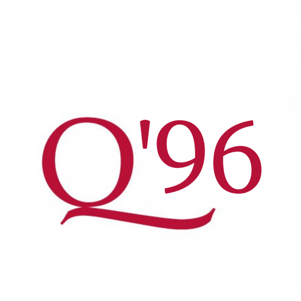 An image of the Queen's red Q beside graduating year 1996