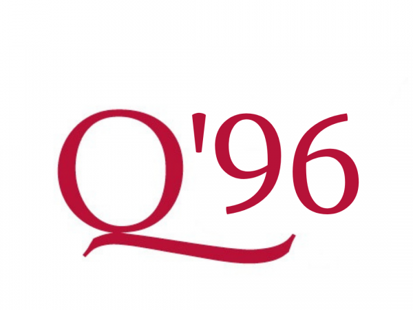 An image of the Queen's red Q beside graduating year 1996