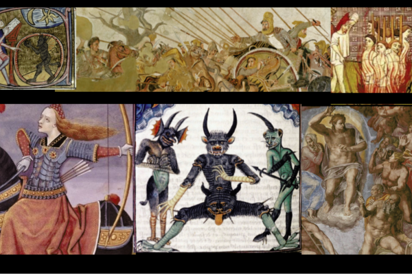 A collage featuring a variety of artwork ranging from Alexander the Great to the Renaissance