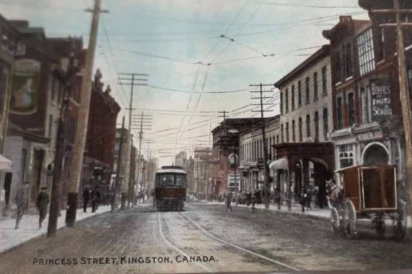 An image of Princess Street in Kingston from the early 1900s