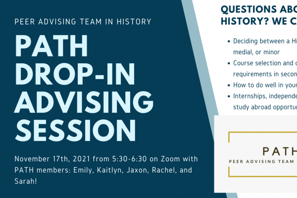 Image of the PATH drop-in advising session poster 