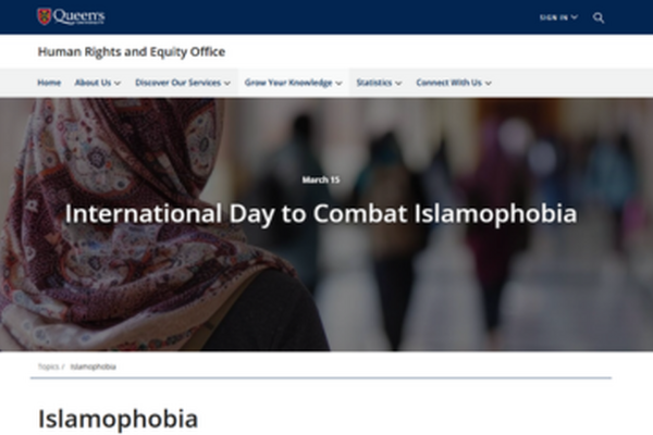 Screenshot of Islamophobia website