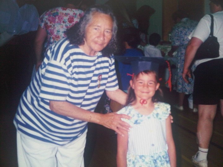 Person with little girl.