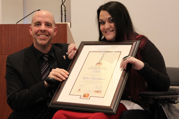 2016 Steve Cutway Accessibility Award recipient Katie Charboneau.