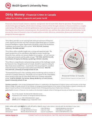 Dirty Money poster with information on ordering
