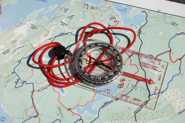 Map and compass.