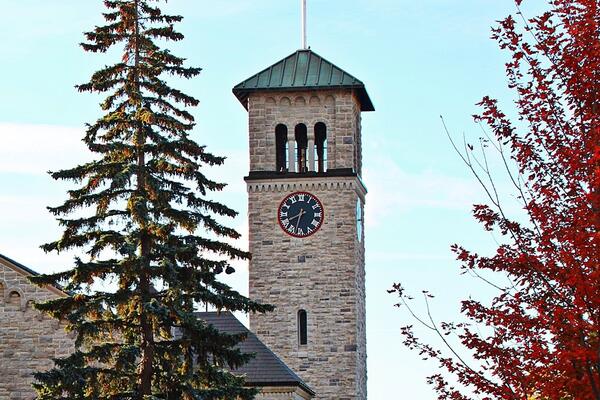Grant Hall in autumn. 