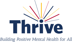 thrive logo with text - building positive mental health for all