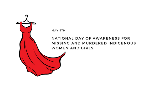 missing and murdered indigenous women and girls day of awareness graphic with red dress