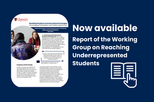 Text on blue background that reads: Now Available: Report of the Working Group on Reaching Underrepresented Students