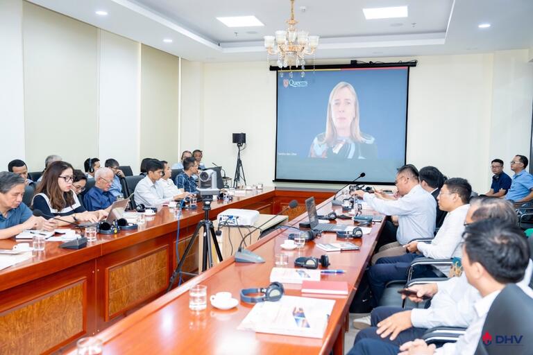 Sandra den Otter addresses the conference attendees of "50-Year Relationship of Vietnam and Canada: Look Back and Forward".