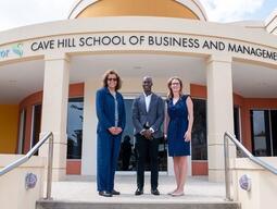 Dean Costen and Angela James at UWI Cave Hill School of Business and Management