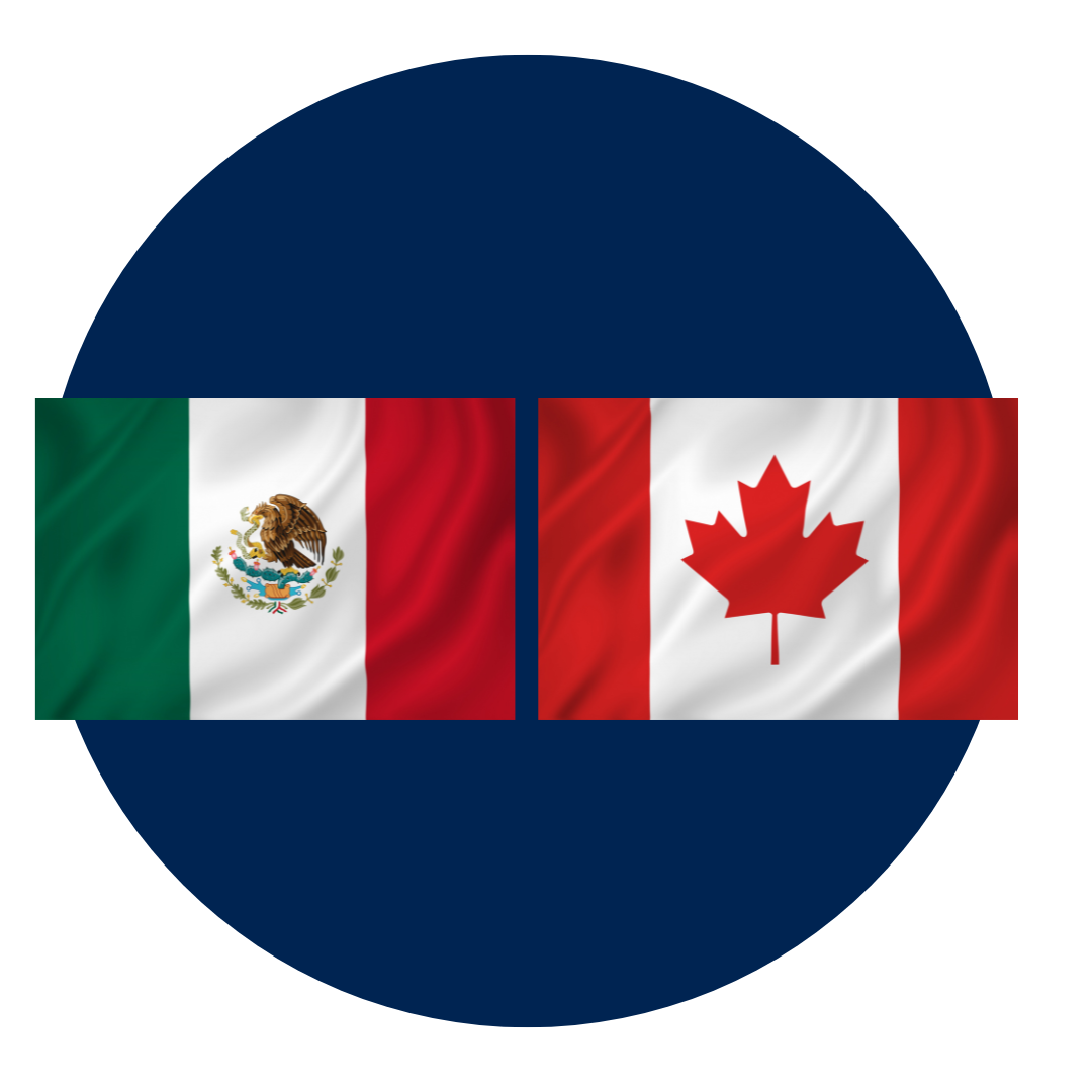 Mexico-Canada Flags