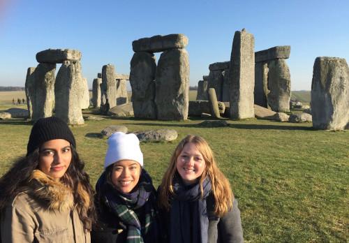 Students at Stonehenge