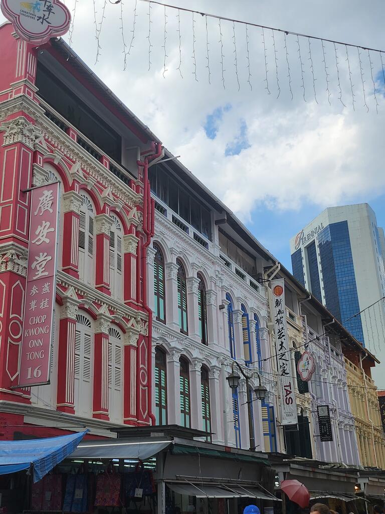 Colourful building facades