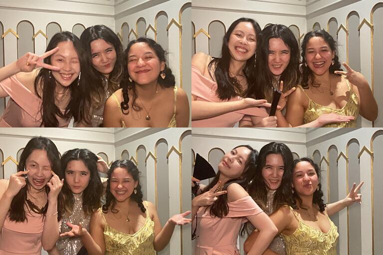 Jenny and 2 friends in a photo booth