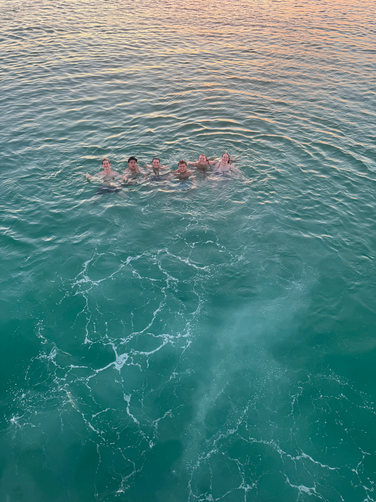 Jack and friends swimming in vast water