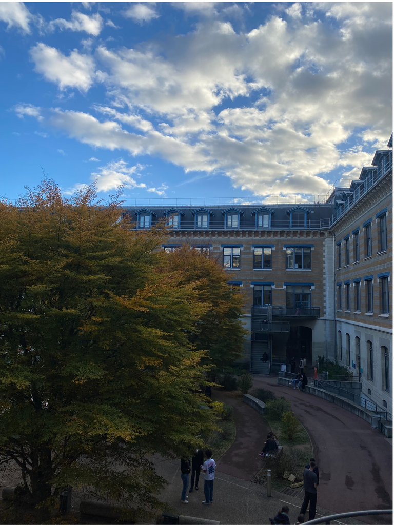 School campus courtyard