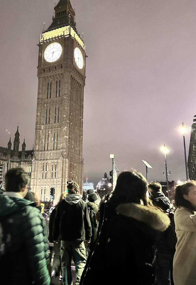 Big Ben in London against the night sky