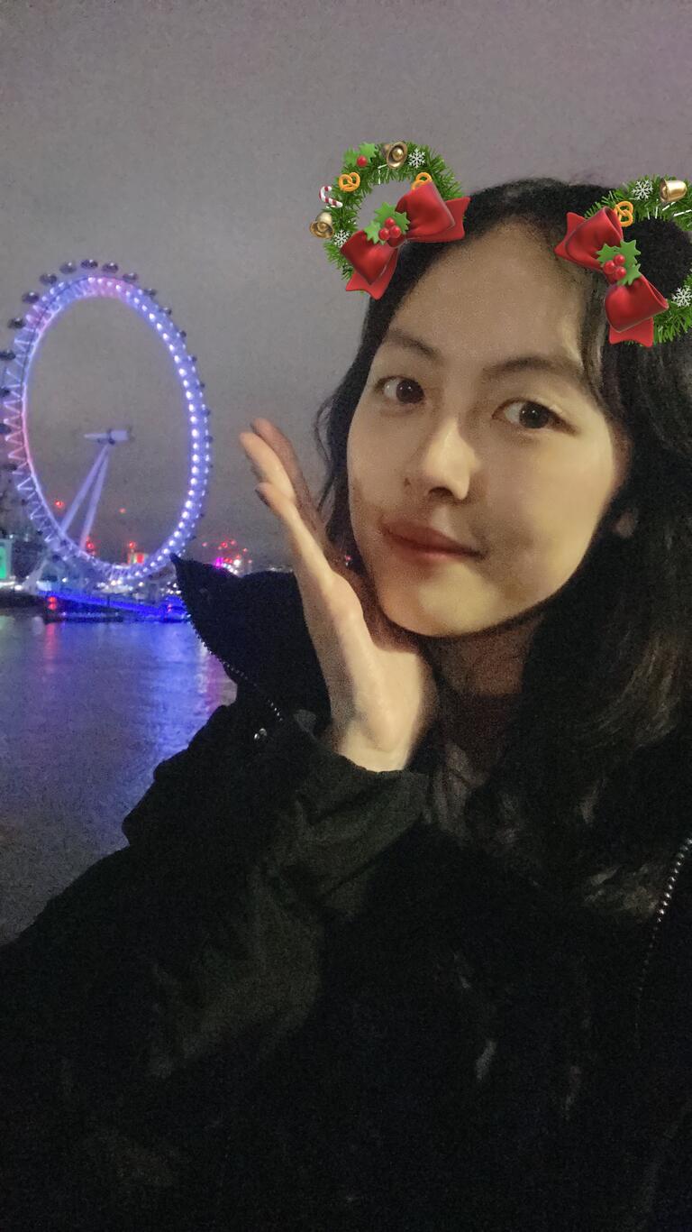 Jenny in front of the London Eye