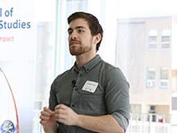 Matteo presenting his Master's thesis