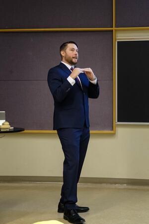 Derek while presenting