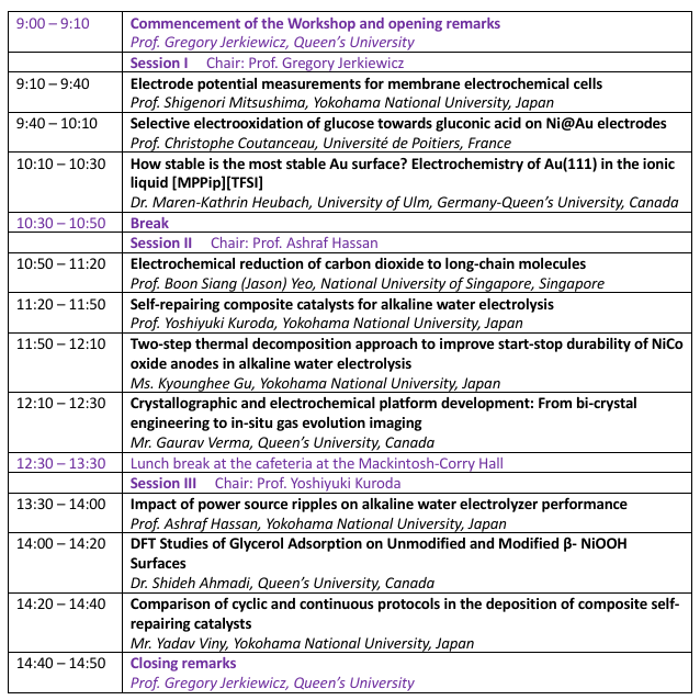 QU-YNU Joint Workshop itinerary