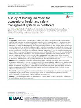 Image of "A study of leading indicators for occupational health and safety management systems in healthcare" protocol, published in BMC Health Services Research