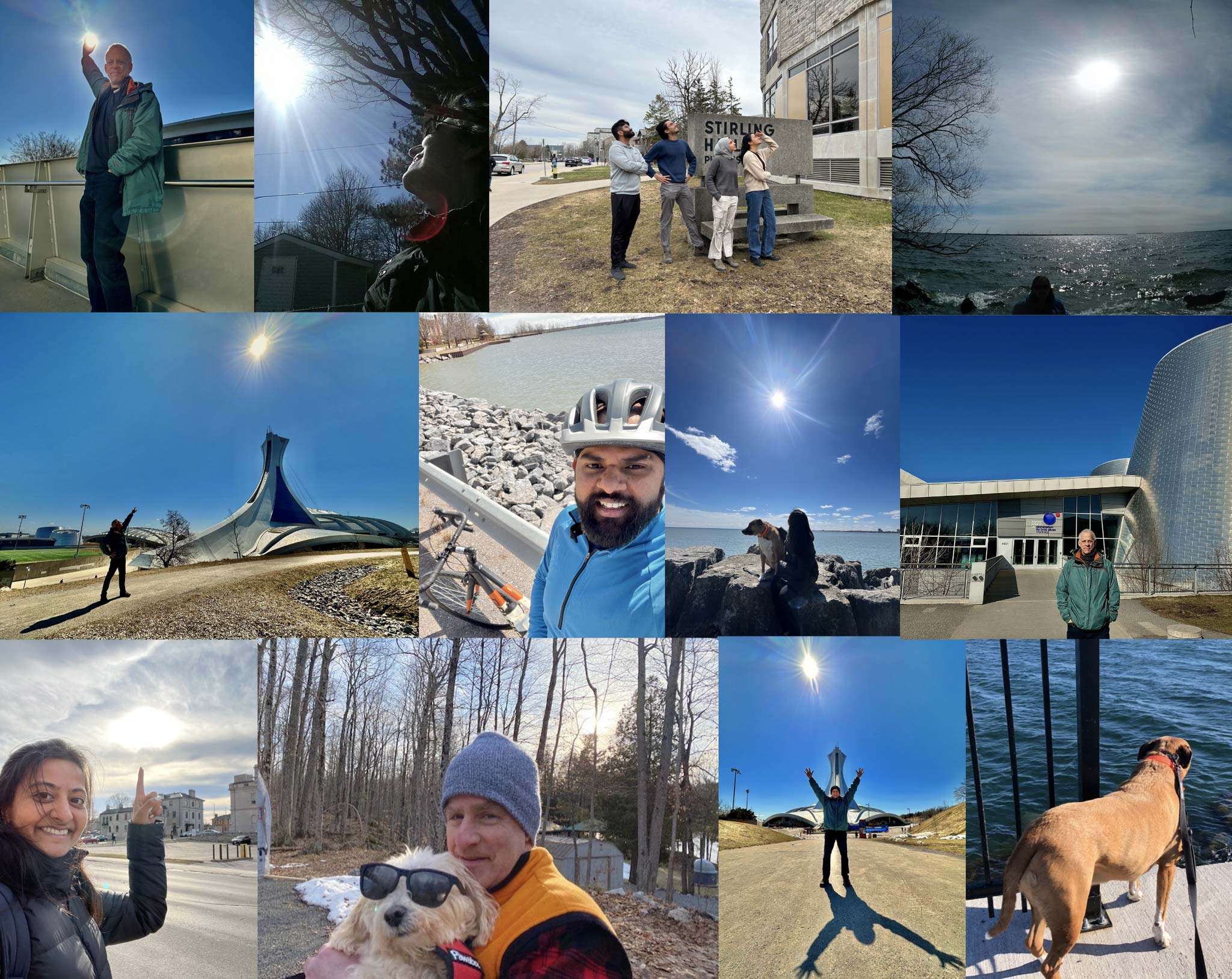 Collage of People viewing 2024 Total Solar Eclipse
