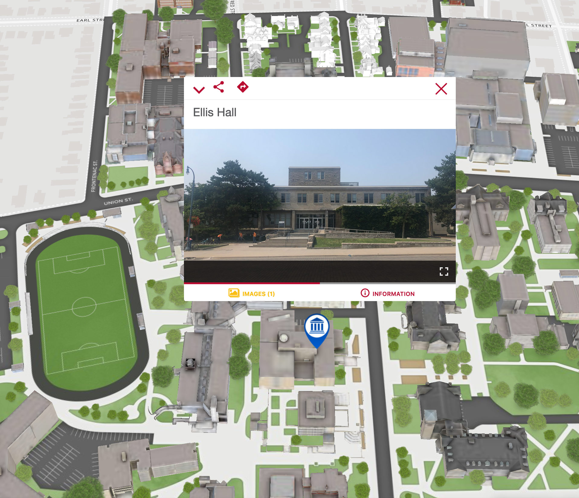 Interactive map of Ellis Hall at Queen's University