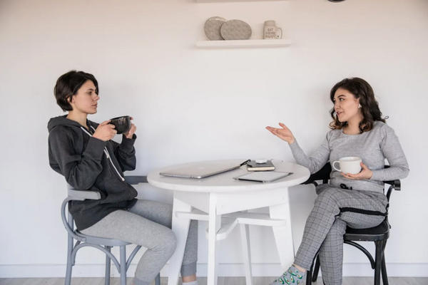 two students chatting