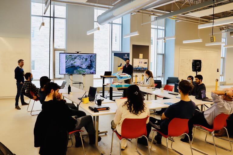 Heshan presenting about AI4Rail at Ingenuity Labs.