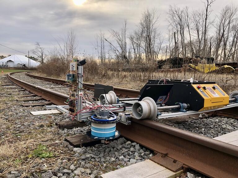 Robot on rails.