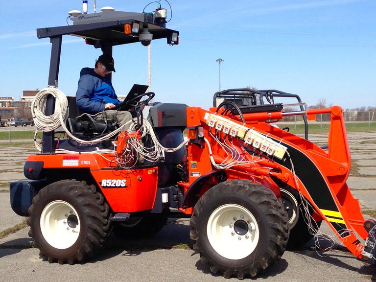 Andrew and autonomous loader work at Innovation Park